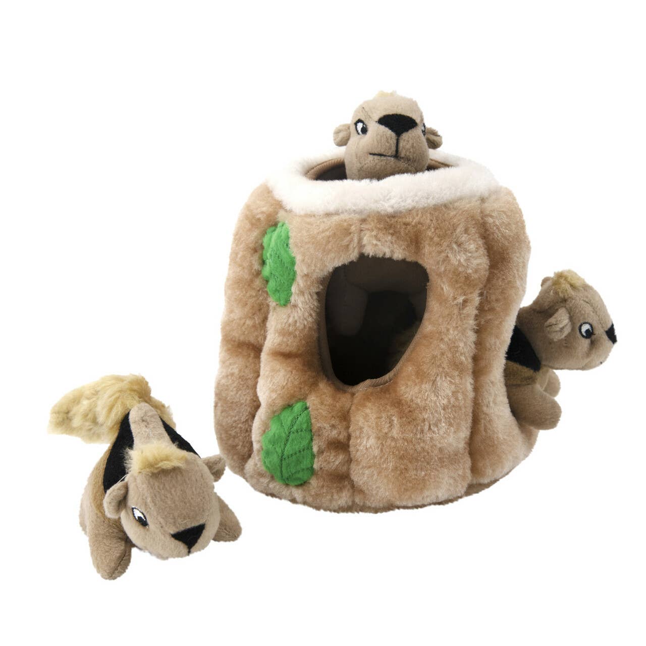 Hide A Squirrel Plush Dog Puzzle Toy Brown SM