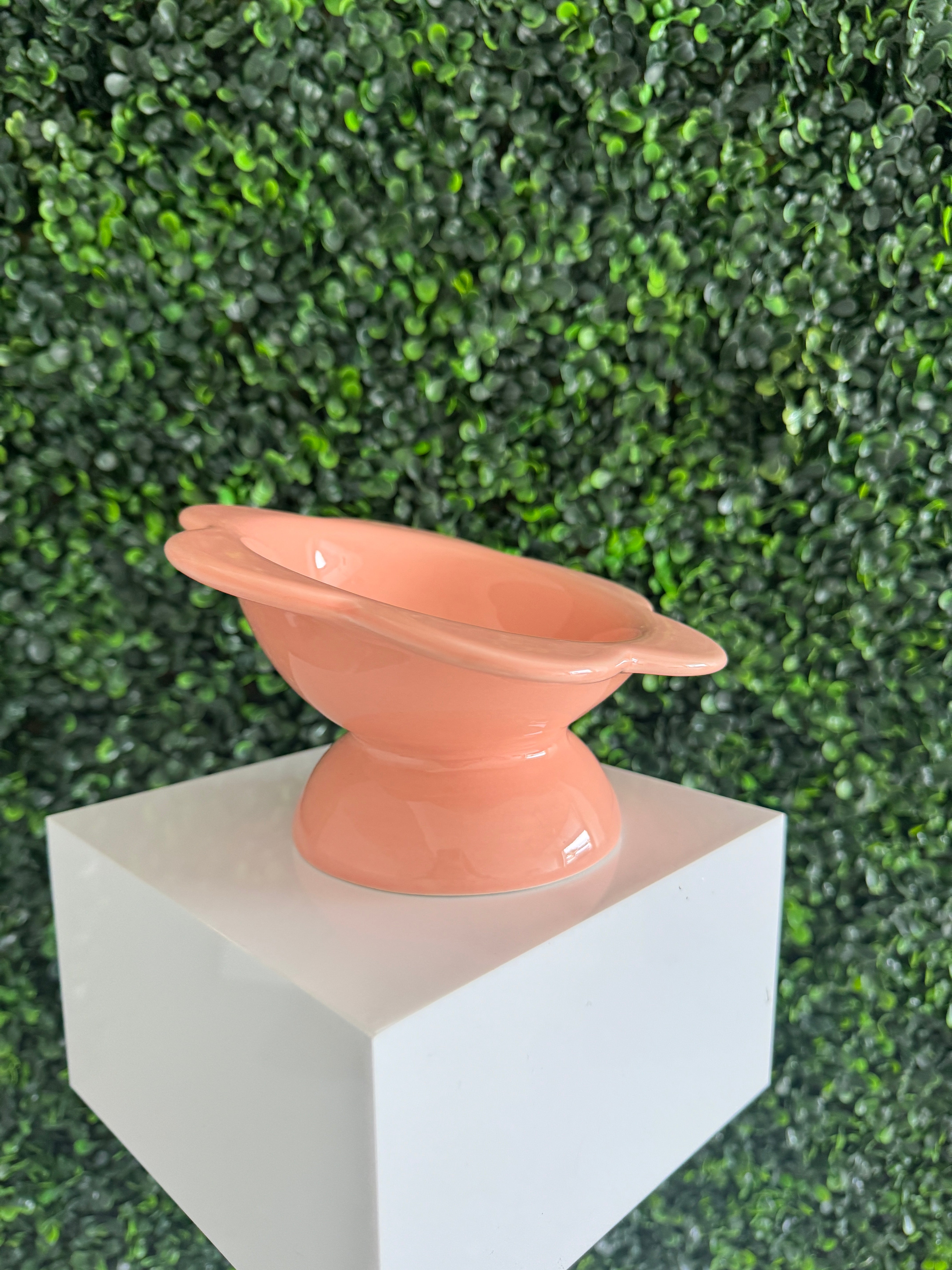 Porcelain Flower-Shaped Pet Feeder Bowl