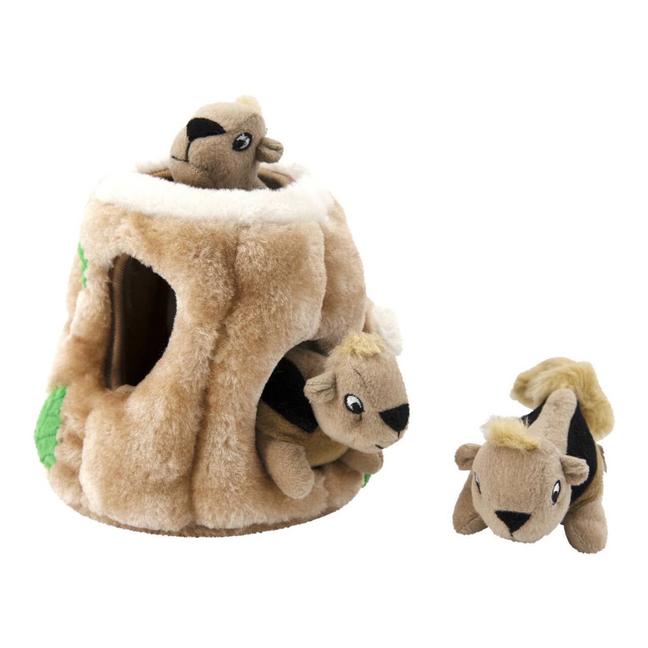 Hide A Squirrel Plush Dog Puzzle Toy Brown SM